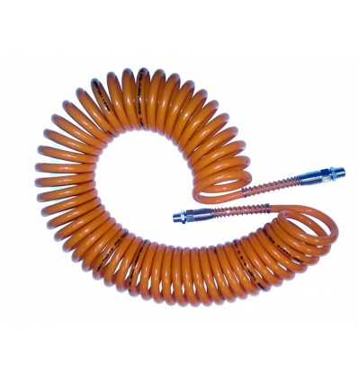 Air Hose, spiralinė, poliuretaninė, 10mm, 6.5mm, L-10m, 1/4`(M)