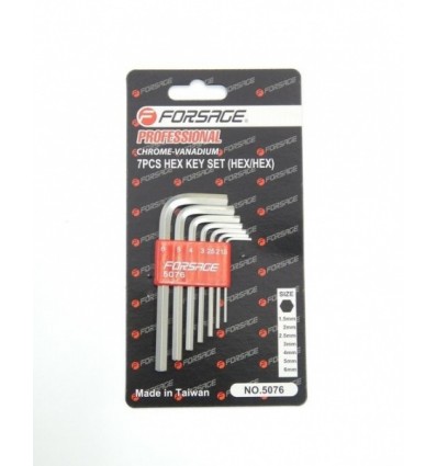 Wrenches L-Form Set, (H1.5-H6), 7d., Hex