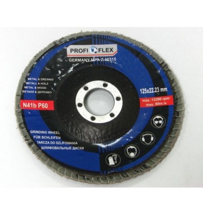 Diskas lapelinis, šlifavimui, P80, Ø125mm, 22.2mm, 12200rpm