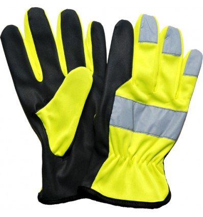 Protective Gloves, su atšvaitais, su guma, 9 dydis, megztas poliesteris