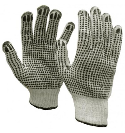 Gloves Knitted, 11 dydis, megztos, su taškeliais iš dviejų pusių