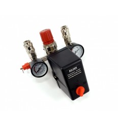 Pressure switch with connectors regulator and pressure gauges, 380V, 20A, 1/2`(M)