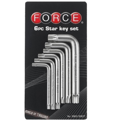 Wrenches L-Form Set, (T40H-T60H), 6d., Star, su skyle