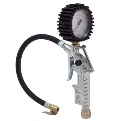 Inflation Gun, monometras Wika Ø63mm PE žyma - tinkamas metrologijai, (0-10bar), 3-funkcijų, su plombuotu manometru