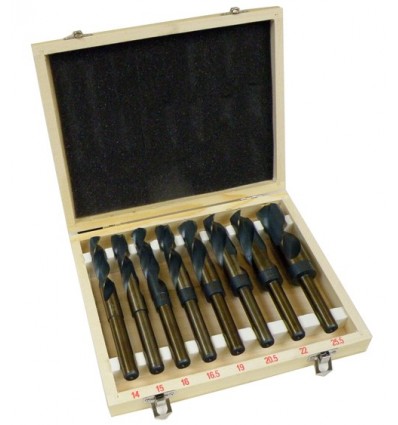 Drill Bits Set, (14-25.5mm), 8d., nutekintų, HSS