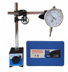 Magnetinė matavimo bazė ir indikatorius, 0-10mm, su laikikliu indikatoriui, magneto trauka 30kg