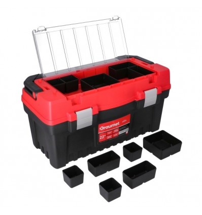 Tool box 22, plastikinė, 2 skyriai + organaizeris, 548mm, 286mm, 274mm