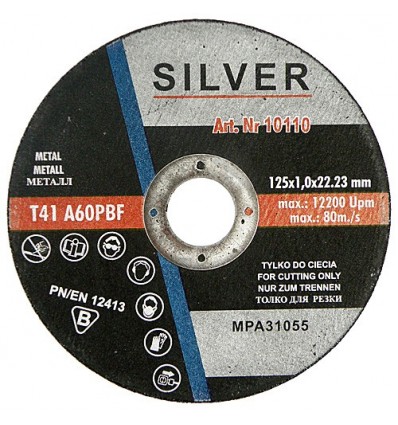 Diskas, pjovimui, 1.0mm, Ø125mm, 22.2mm, 12200rpm