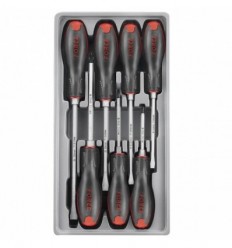 Screwdrivers Set, 7d., sustiprintų, Phillips Slotted, (SL5.5-SL10)(PH1-PH3)