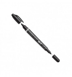 Dvipusis permamentinis markeris DURA-INK (linijos storis:0.7 ir 1.5mm), juodas