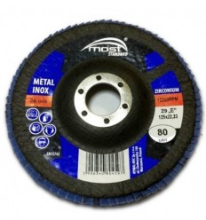 Diskas lapelinis (nerudijančiam plienui, plienui), šlifavimui, P80, Ø125mm, 22.2mm, 12200rpm