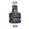 Adapter, smūginis, 3/4` (F) vidus, ,, 1/2` (M) išorė, L-48mm