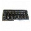 Galvučių antgalių rinkinys, 8d., 1/2`, ilgų, sustiprintų lietų, žvaigždutė (Torx), L-78mm, (T30-T90), plastikinė dėžutė