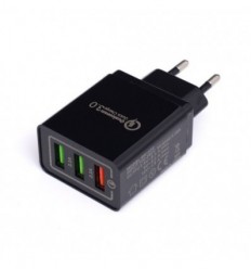 Maitinimo blokelis, įkroviklis/pakrovėjas (2xUSB/2.1A, USB/QC3.0), 230V