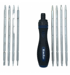 Atsuktuvas su antgaliais rinkinys 9d., dviejų galų, Philips, Slotted, Torx, Hex, L-180mm