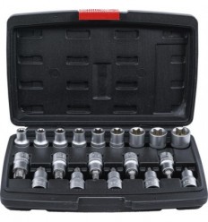 , 19d., 1/2`, žvaigždutė (Torx), (E10-E24)(T20-T70), plastikinė dėžutė