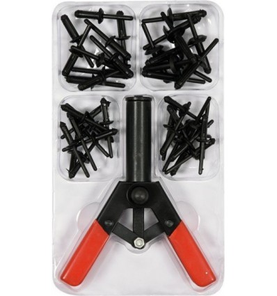 Kniediklis plastikinėms kniedėms su kniedėmis rinkinys 44d