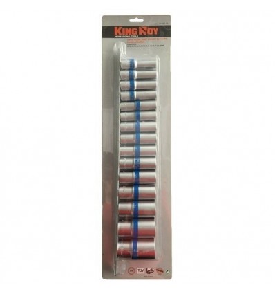 Galvučių rinkinys, 15d., ilgų, 1/2`, 12br., (10, 12-22, 24, 27, 30, 32mm)