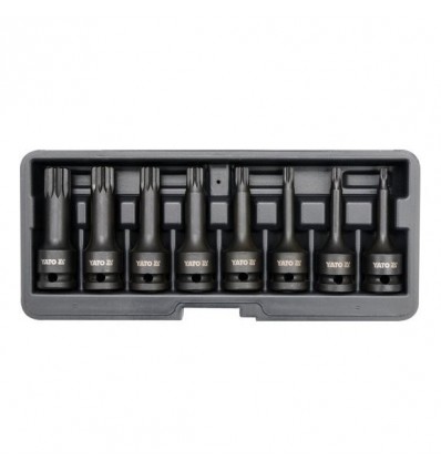 , 8d., 1/2`, ilgų, sustiprintų lietų, daugiabriauniai (Spline), L-78mm, (M5-M18), plastikinė dėžutė