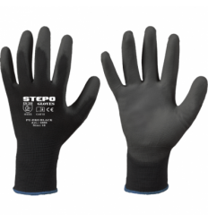 Pirštinės, megztas poliesteris, 9 dydis, aplietos poliuretanu