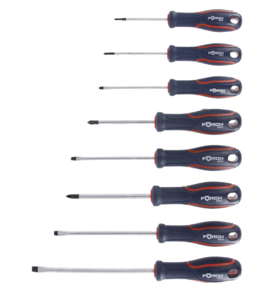 Atsuktuvų rinkinys, 8d., kryžminių(Pozidriv), ploksčių(Slotted), (PZ0-PZ2)(SL2-SL6.5)
