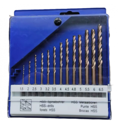 Grąžtų rinkinys, (1.5-6.5mm), 13d., HSS-CO 5%, DIN338