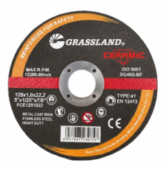 Diskas metalui nerudijančiam plienui, pjovimui, 1.0mm, Ø125mm, 22.23mm, 12200rpm