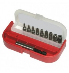 Antgalių rinkinys, 10d., su skyle, 1/4`, žvaigždutė 5br. (torx 5pt. tamp.), (TS10H-TS50H)