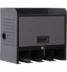 Kabinama spintelė įrankiams, metalinė, 1 skyriaus, 4 kabyklos el. įrankiams, 478mm, 282mm, 434mm