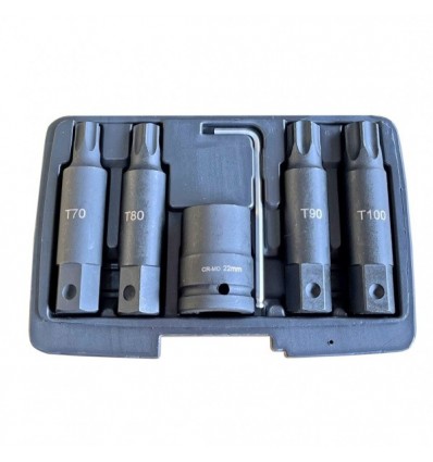 , 6d., 3/4`, žvaigždutė (Torx), (T70-T100), plastikinė dėžutė