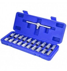 , 3/8`, (H8-H17, SQ7-SQ14, T45, FSQ10, M16), 4br. Hex, Torx, Spline, 21d.