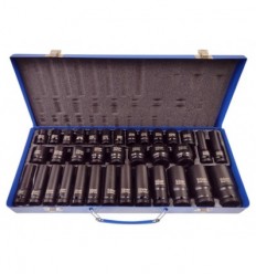 Galvučių rinkinys, 35d., smūginių, trumpų ir ilgų, 1/2`, 6br., (8-32mm)